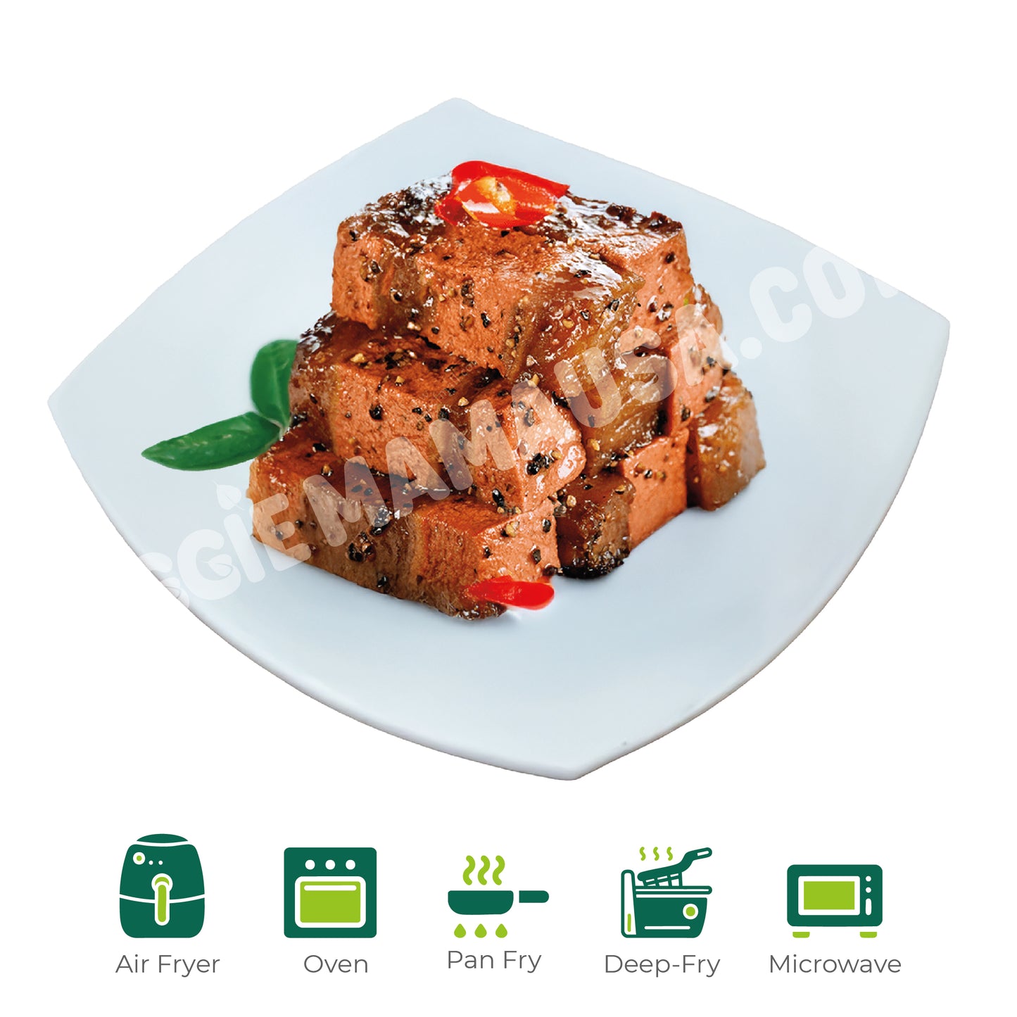 Black Pepper Konjac Diced “Pork” 黑胡椒肉丁